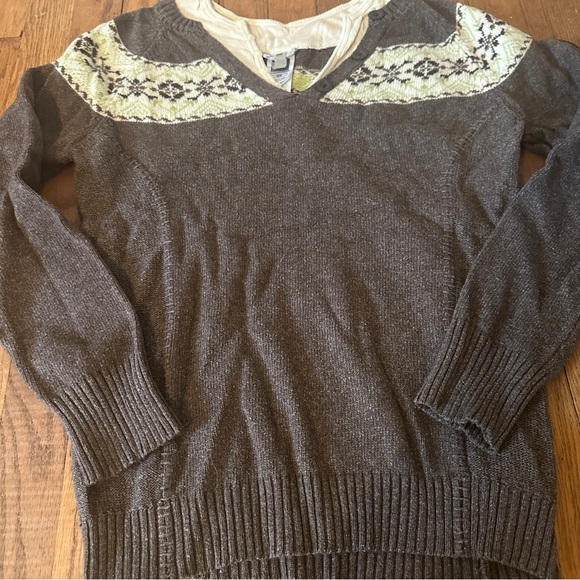 The North Face Never Stop Exploring Grey Fair Isle Sweater Wool Blend Women's M - Picture 2 of 14